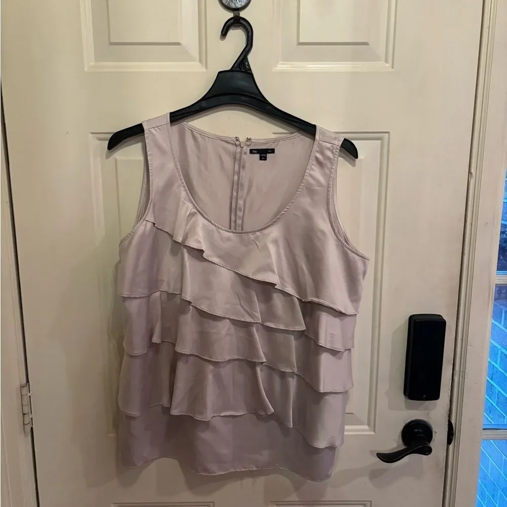 GAP Silver Layered Ruffle Tank Top - Picture 5 of 5